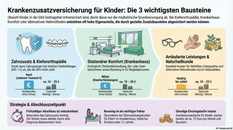 Krankenzusatzversicherung für Kinder: Wichtigste Bausteine
