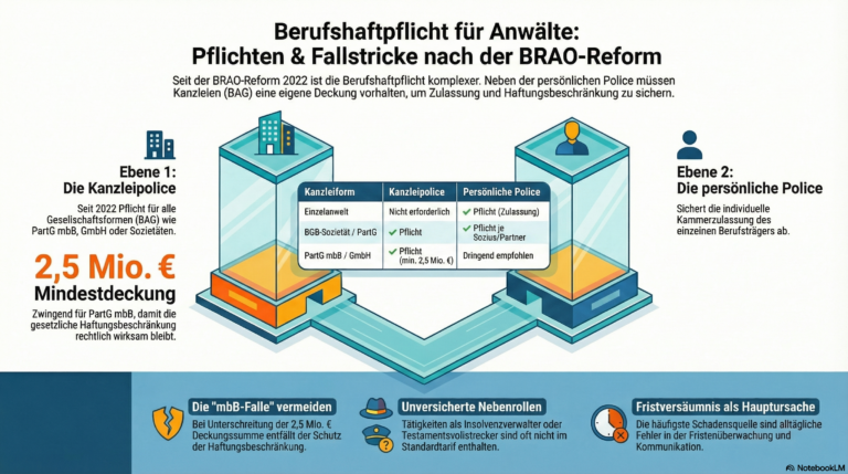 Berufshaftpflicht für Anwaltskanzleien Infografik