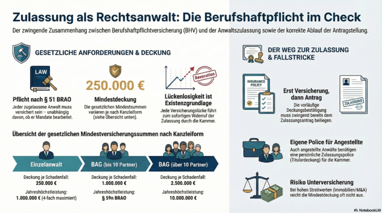 Berufshaftpflicht zur Anwaltszulassung