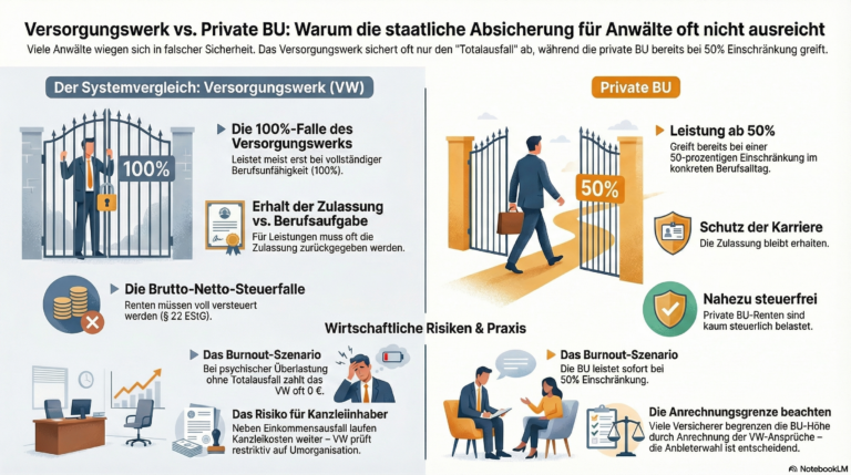 Vergleich Versorgungswerk und private BU