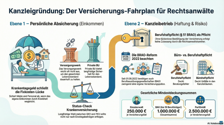 Versicherungen zur Kanzleigründung Rechtssanwälte