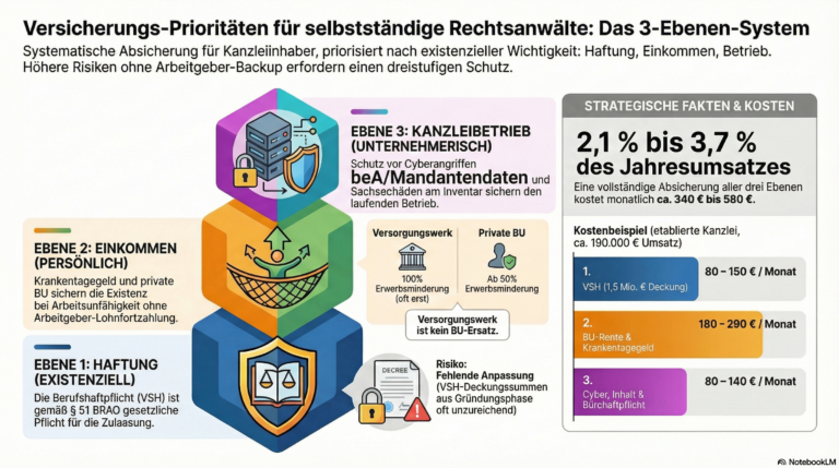Versicherungen selbständige Anwälte Infografik